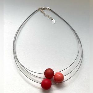 Triple Bead Wire Necklace